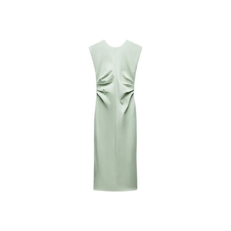 ZARA Sleeveless Dress Women's Green-0