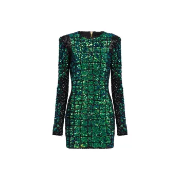 BALMAIN Long-Sleeved Dresses Women's Green