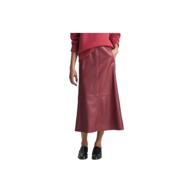 VINCENT WILLEM VAN GOGH Leather Long Skirts Women's Red-0