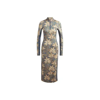 Adidas x FARM RIO Long Sleeved Dresses Women's Multicolor/Bronze Earth/Focus Blue