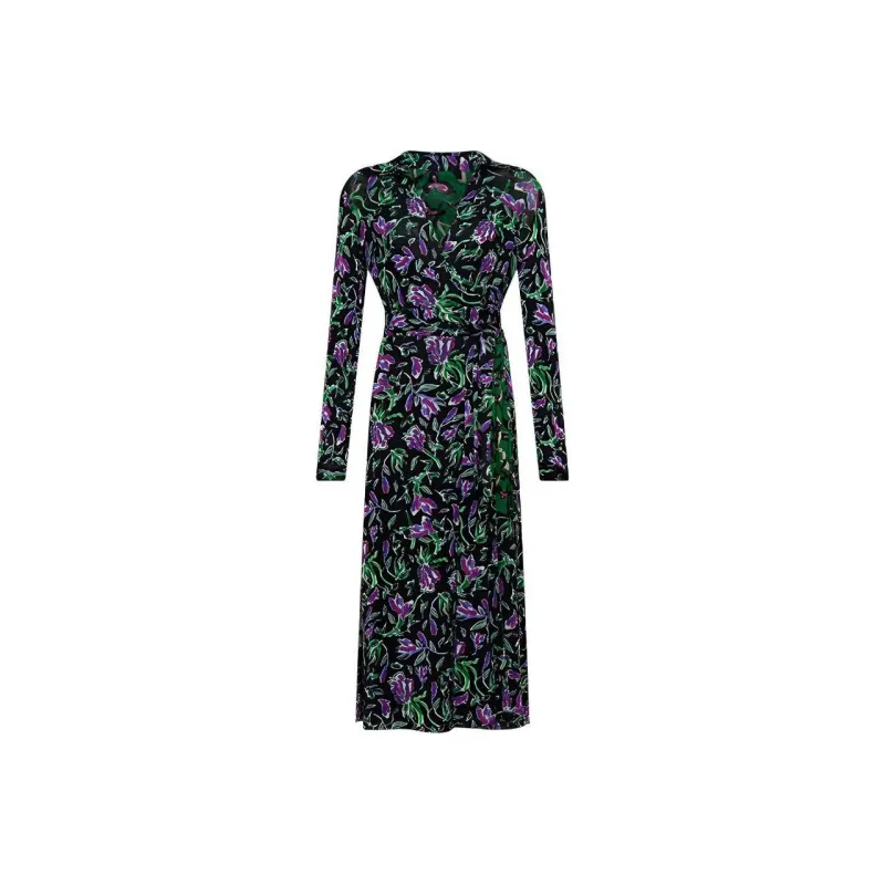 DVF Tash All-Over Patterned V-Neck Dress-0