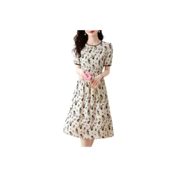 Still Quiet Short-Sleeved Dresses Women's Beige