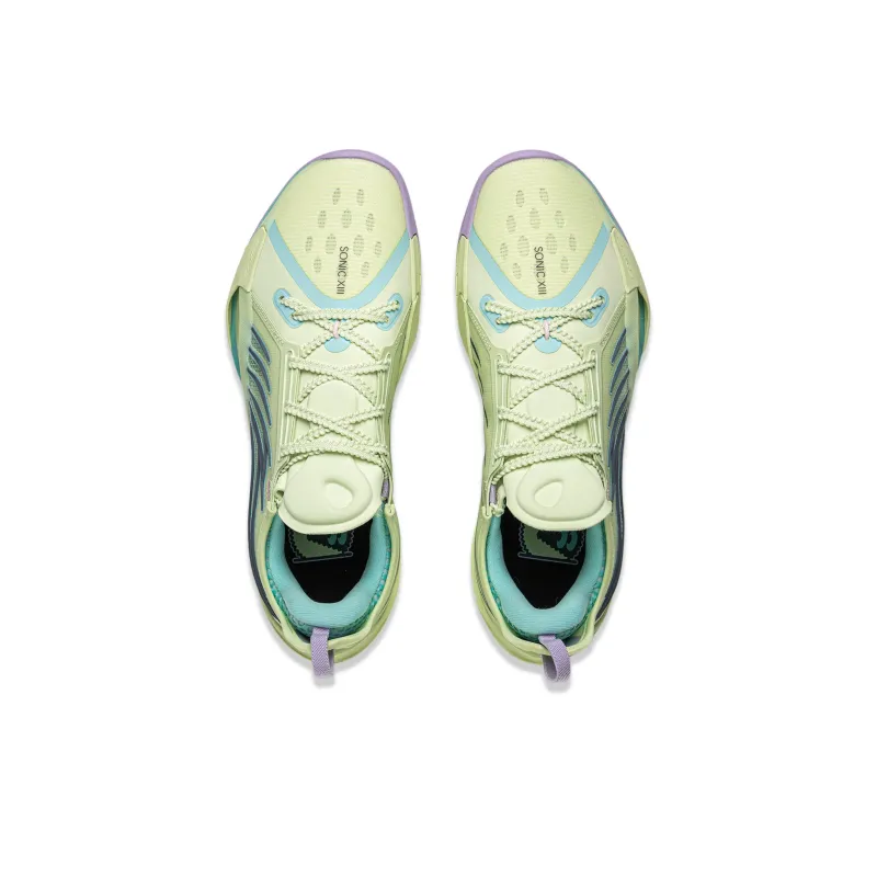 LiNing Sonic 13 Cushioning Abrasion Resistant Support Low Top Basketball Shoes Men's Green-3