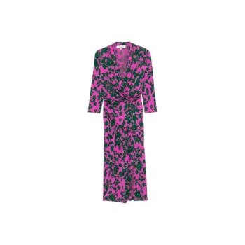 DVF Diane Von Furstenberg Tash All Over Patterned V Neck Dress