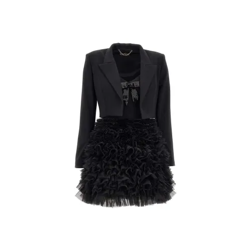 Elisabetta Franchi Long Sleeved Dress Women's Black
