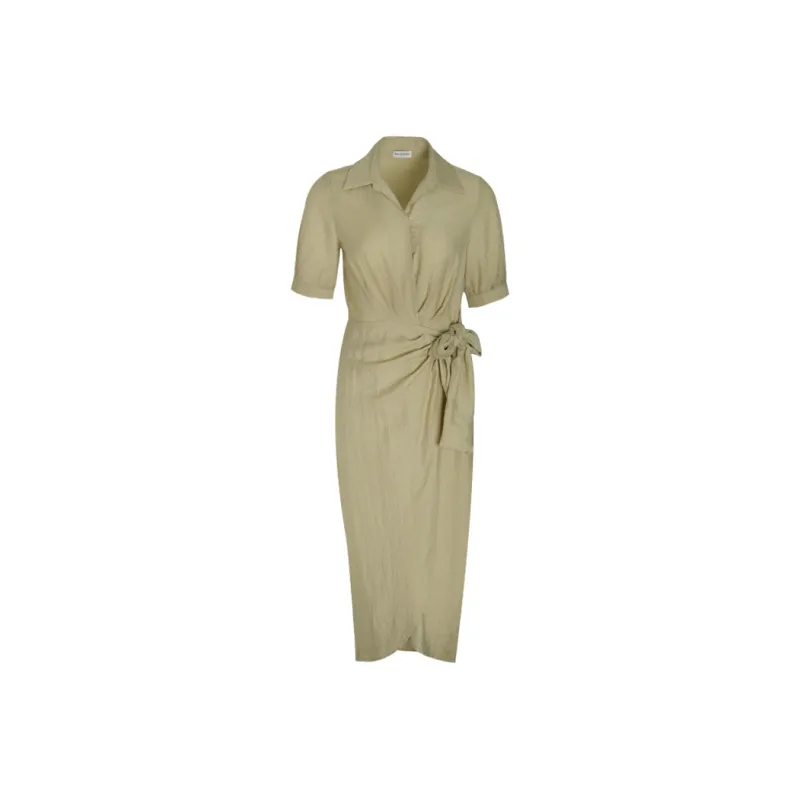 Little Pull Short Sleeved Dress Women's Almond Yellow-0