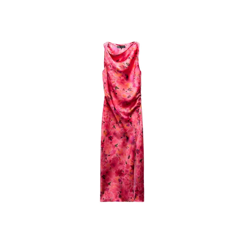 ZARA Sleeveless Dress Women's Red-0