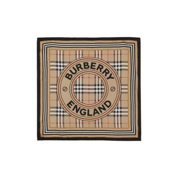 Burberry Silk Twill Silk Scarves Men's Brown