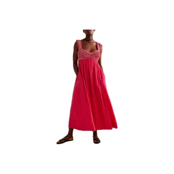 FREE PEOPLE Feel The Frill Midi Sleeveless Dress Women's Love Potion