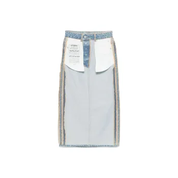 Vetements Inside Out Denim Midi Skirt