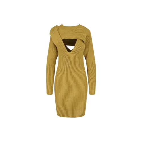 Bottega Veneta Long-Sleeved Dresses Women's Khaki