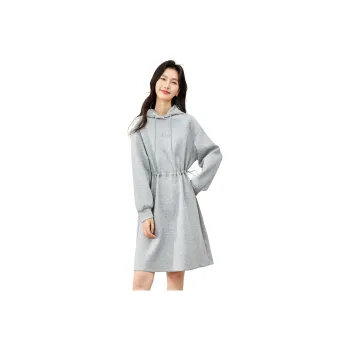 VIMLY Long Sleeved Dresses Women's Gray