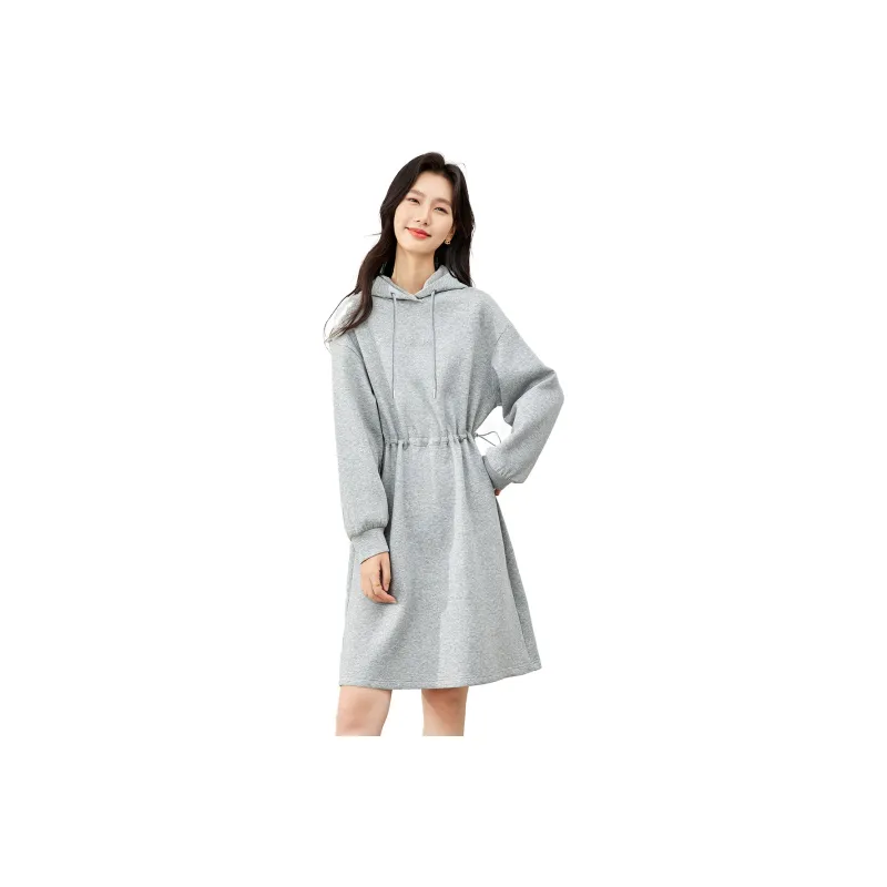 VIMLY Long Sleeved Dresses Women's Gray-0