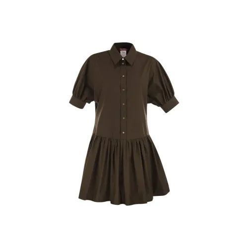 MaxMara Studio Short Sleeved Dress Women's Brown