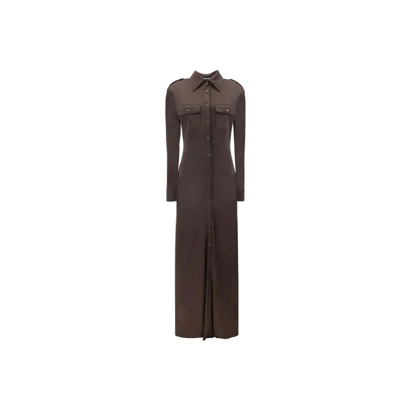 TOM FORD Shimmery Jersey Long Shirt Dress-0