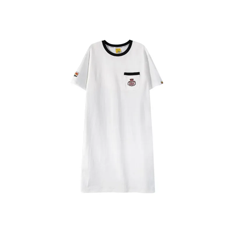 B.Duck Short Sleeved Dresses Women's White-0