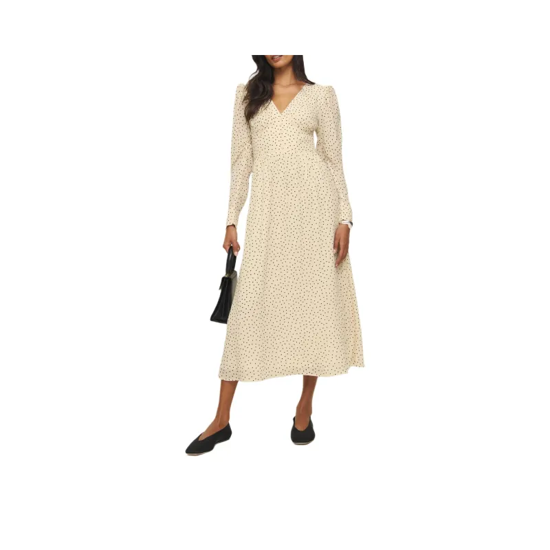 REFORMATION Liara Dress Long-Sleeved Dresses Women's Ecru-0