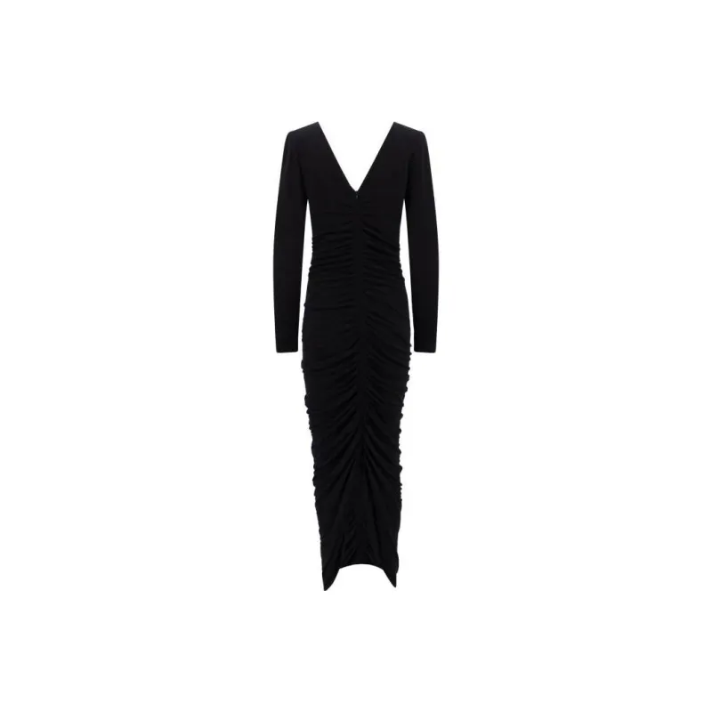 Givenchy V-Neck Evening Ruched Dress-0