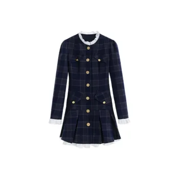 YGPRW Long Sleeved Dresses Women's Blue