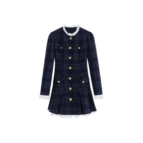 YGPRW Long Sleeved Dresses Women's Blue