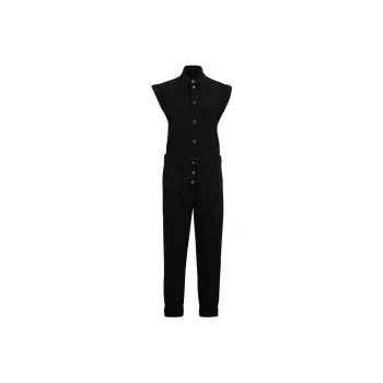 HUGO BOSS Belted Utility Jumpsuit In Cotton Jumpsuit Women's Black