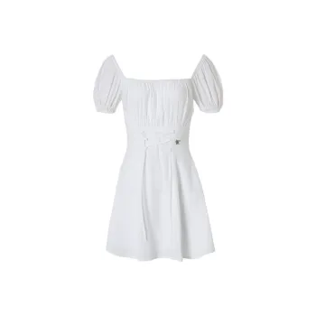NOT YOUR ROSE SS25 Lynn Dress White Short Sleeved Dress Women's White/White