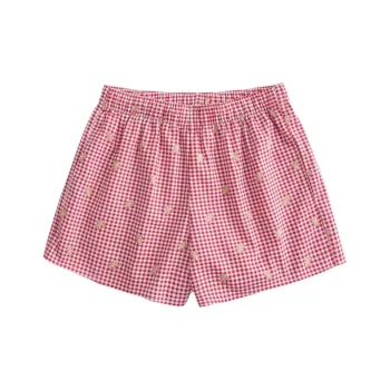 Hollister Casual Shorts Women's Red Plaid