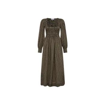 GANNI Long Sleeved Dresses Women's Brown