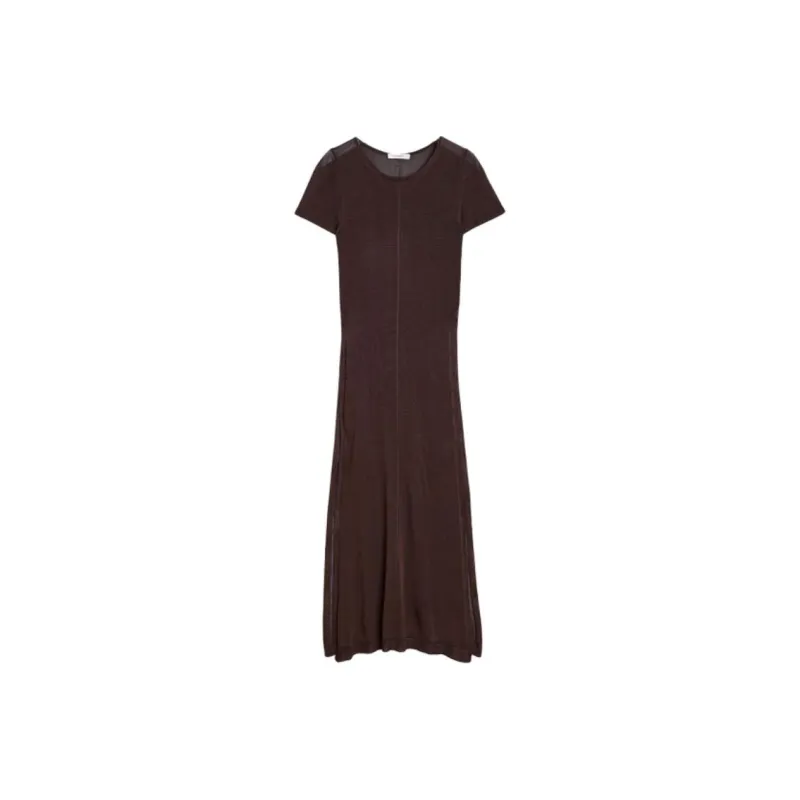 Lemaire Column Dress With Slits 'Chocolate'-0