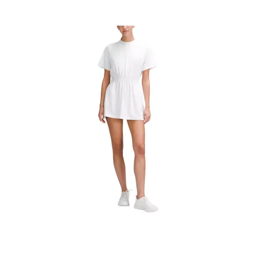 peaked Smocked Waist Short Sleeved Dress Women's