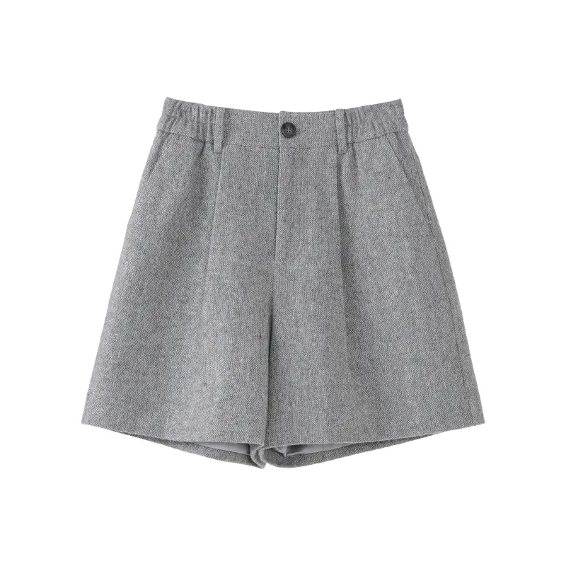 Fstudio Korean Petite Commute Vintage Sheep Wool Shorts Women's-6