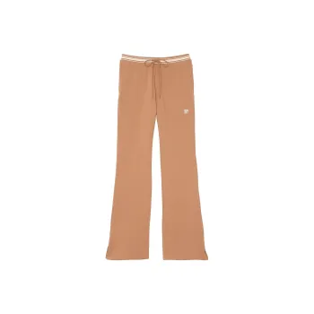 Victoria's Secret PINK Ivy Fleece Split-Hem Flare Sweatpants/Toffee Knitted Sports Pants Women's Toffee