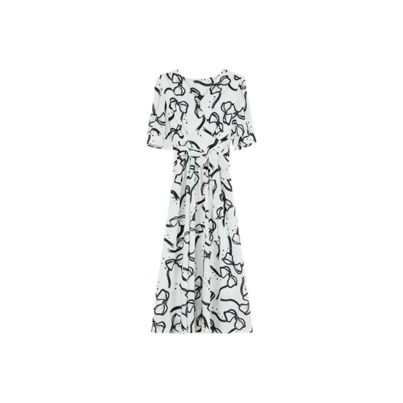 PLANE DRIFT Short Sleeved Dresses Women's Beige Apricot-0