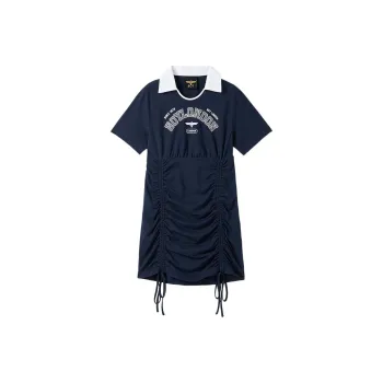 Boy London Short Sleeved Dress Women's Navy Blue/White