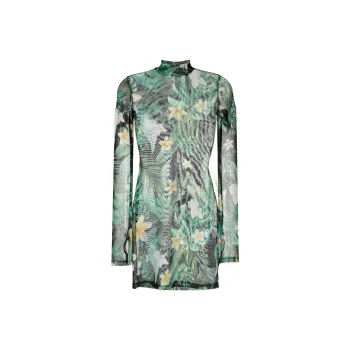 PHILIPP PLEIN Graphic print Long sleeve Mini Dress