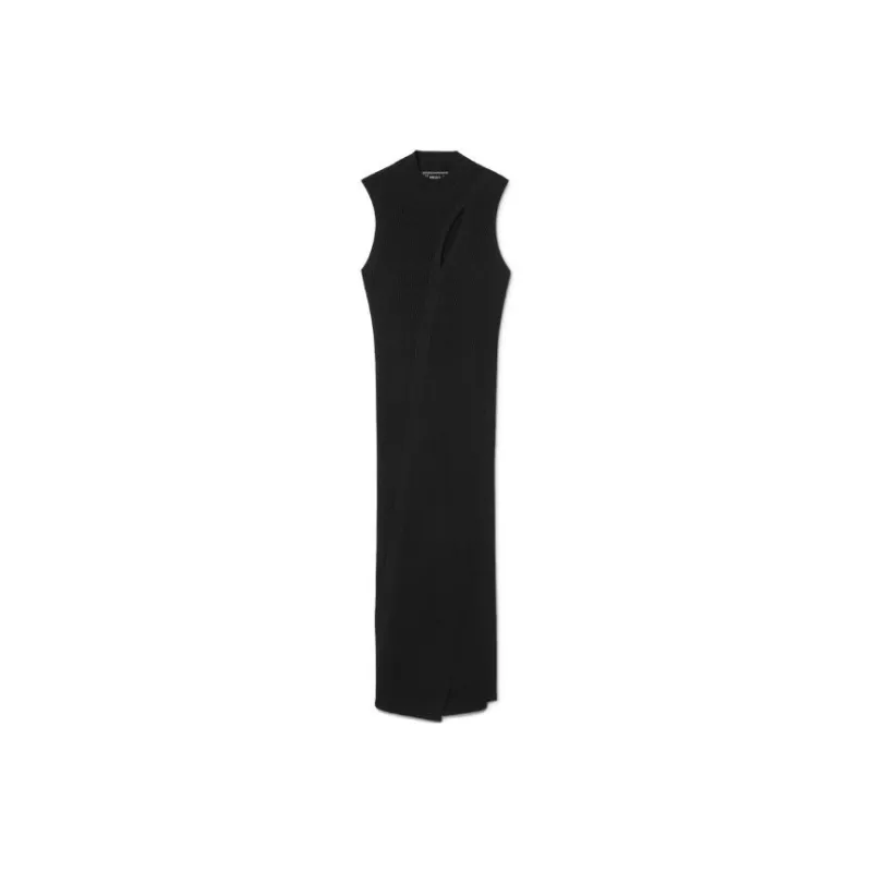 VERSACE Cut Out Detailed Sleeveless Knitted Midi Dress-0