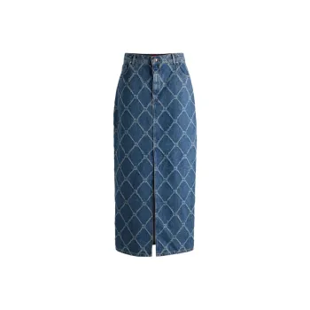HUGO BOSS Denim Long Skirt Women's Blue