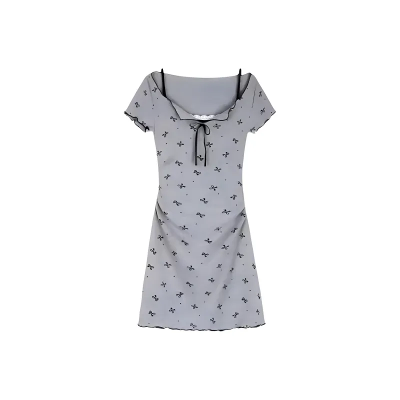CZMO Short Sleeved Dress Women's Gray-0