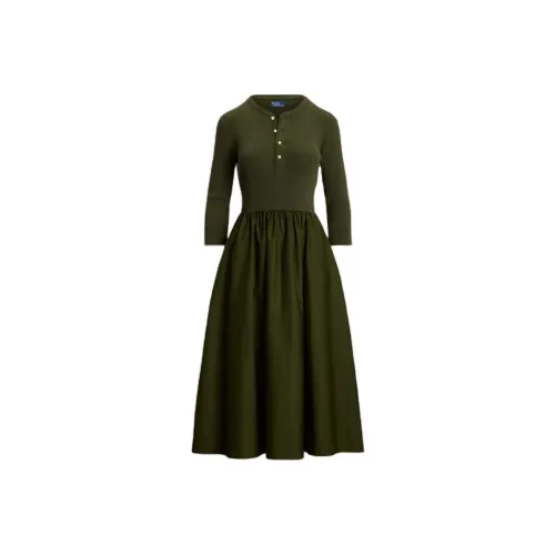 Sportscraft Crowe Polo Long Sleeved Dresses Women's Olive Green