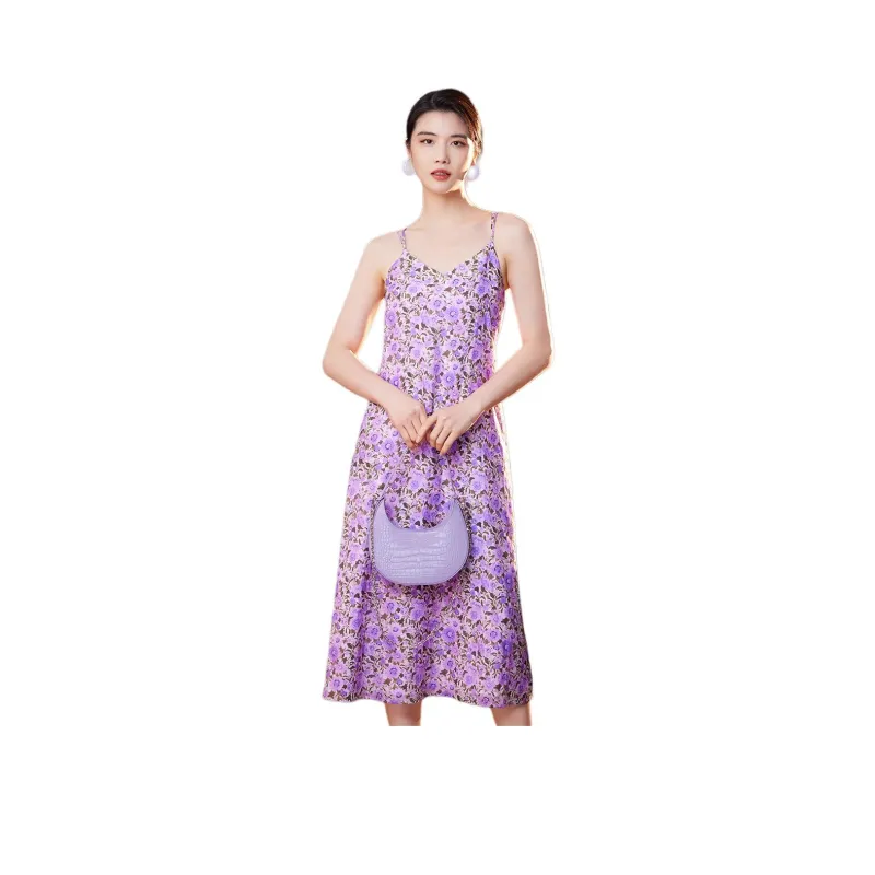 BBLLUUEE Slip Dress Women's Vanilla Purple-0