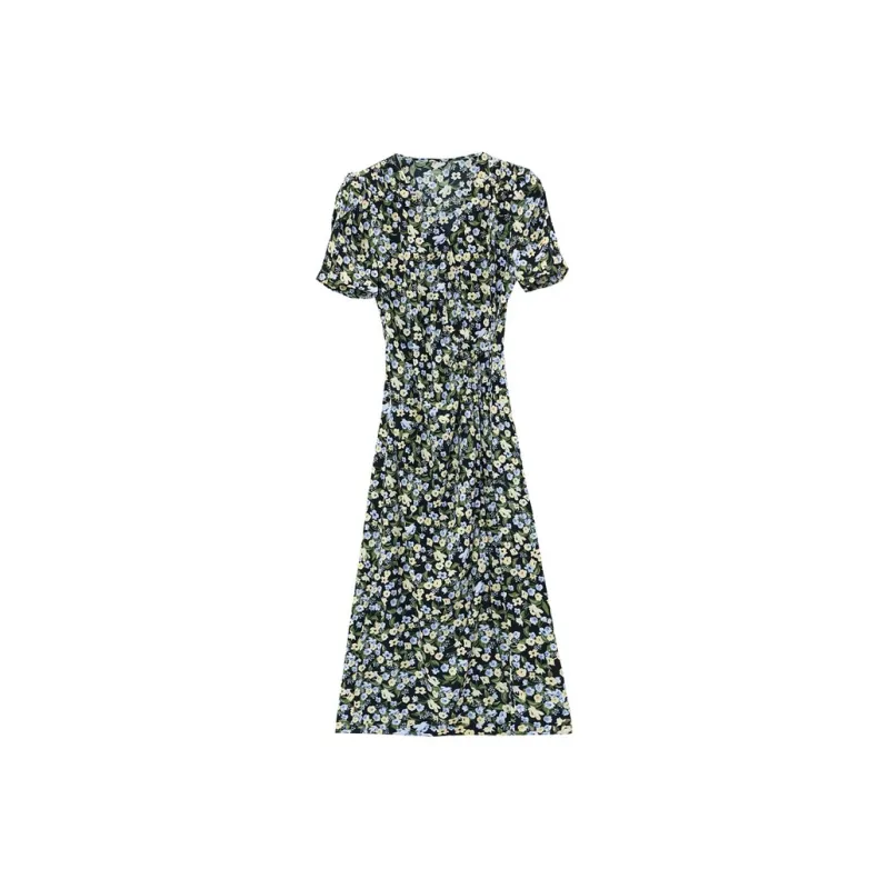PIERRE CARDIN Short Sleeved Dresses Women's Multicolor Flower Pattern-0