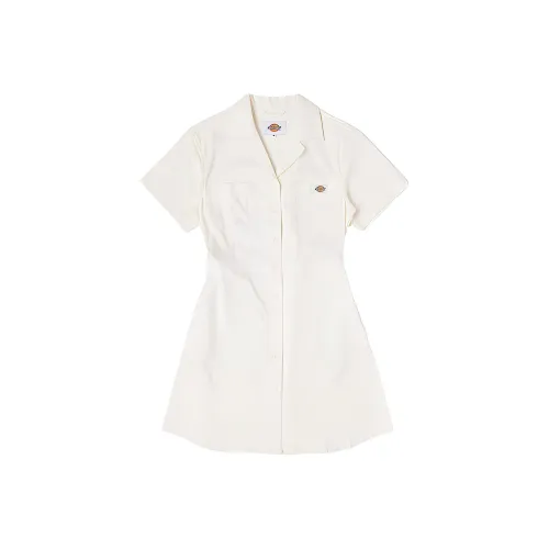 Dickies Short Sleeved Dresses Women's White Egret White