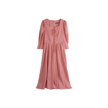 Olrain Long Sleeved Dresses Women's Coral Pink