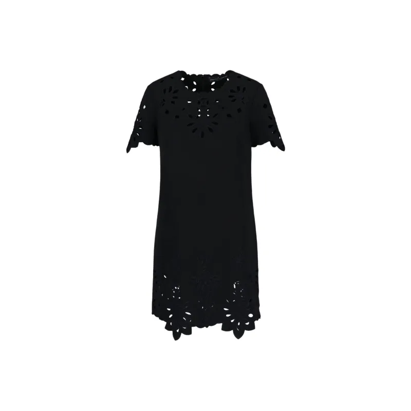 ERMANNO SCERVINO Cut Out Embroidered Shift Mini Dress-0