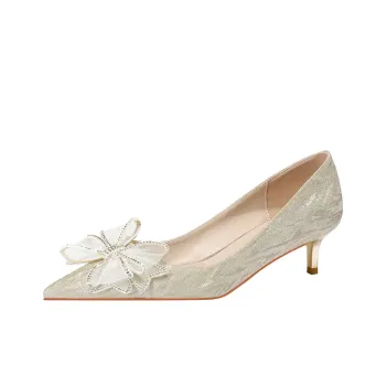 Lan Miao Slim Heel High Heels 4.5CM Women's Gold