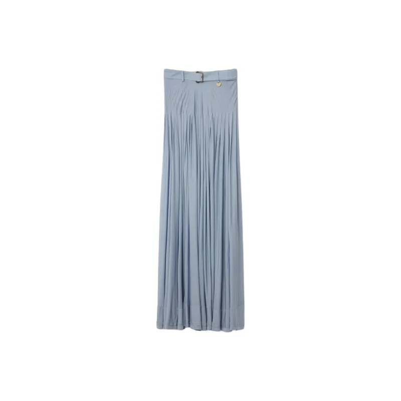 Burberry SS25 Knit Long Skirt Women's Light Blue-0