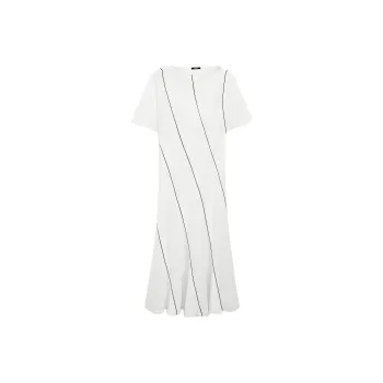 Massimo Dutti Short Sleeved Dress Women's White