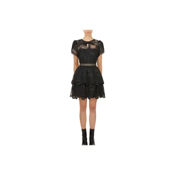 Self-portrait Short-Sleeved Dresses Women's Black