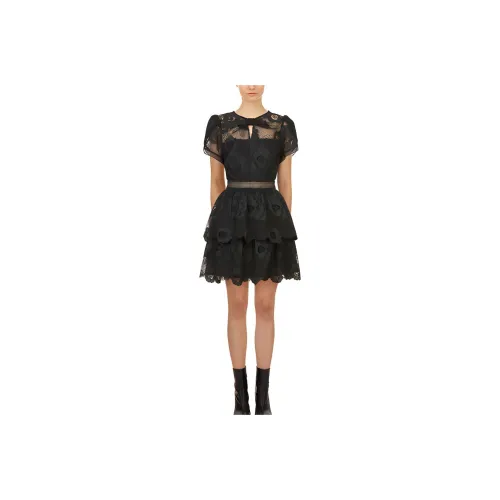Self-portrait Short-Sleeved Dresses Women's Black