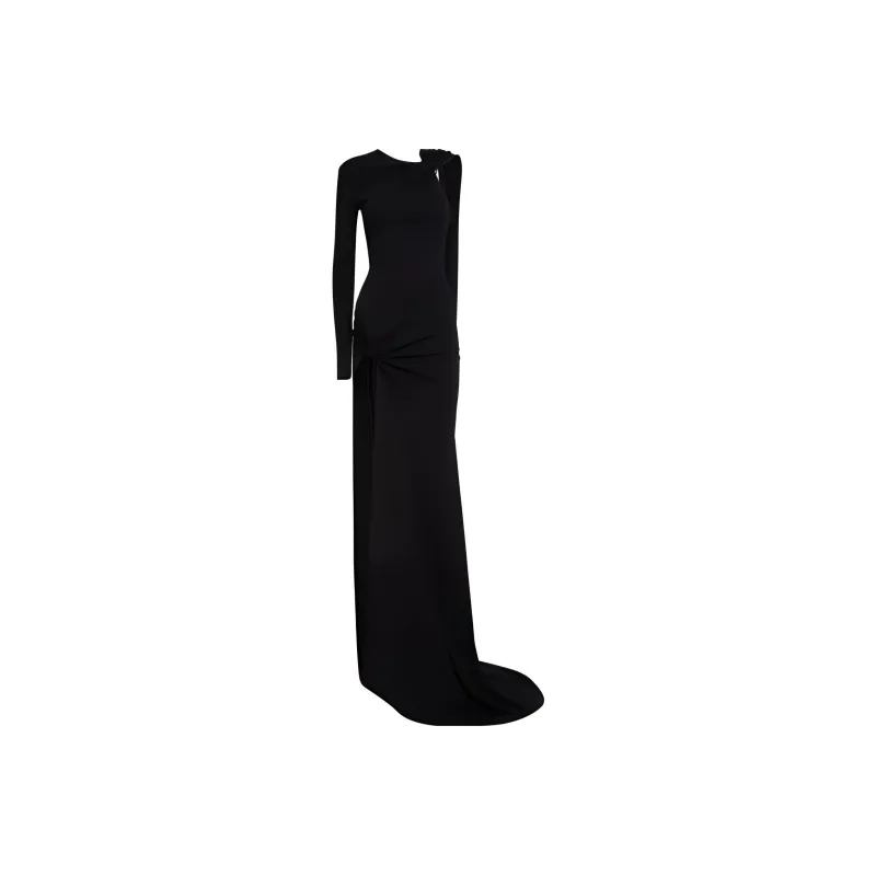 DAVID KOMA Knot detail Asymmetric Maxi Dress-0